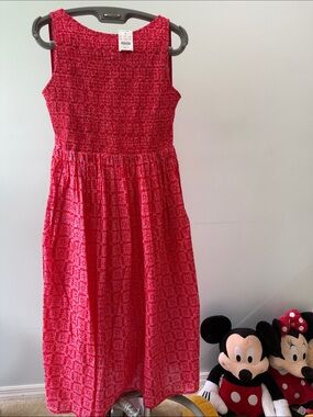 Brand new!!! J. Crew Red Sleeveless Smocked Bodice Dress size S